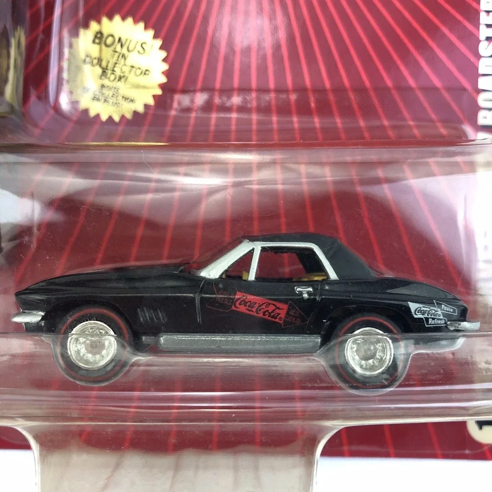 Johnny Lightning Coca-Cola 67 1967 Corvette 427 Roadster +Tin Coke Box Diecast‎